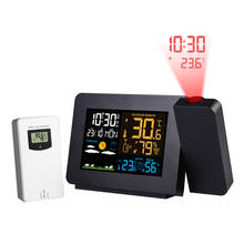 FanJu Digital Alarm Clock Weather Station LED Temperature Humidity Weather Forecast Snooze Table Clock With Time Projection 2024 - купить недорого