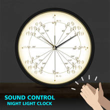 Mathematical Metal Frame LED Wall Clock Sound Control Trigonometry Pre Calculus Decor Watch Radian Labeled Angles Value Wall Art 2024 - buy cheap