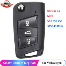 KEYECU 5G0 959 753 Keyless Go MQB System Remote Key 315MHz 434MHz ID48 for Volkswagen Golf 7 Tiguan 2014 2015 2016 2017 2018 2024 - buy cheap