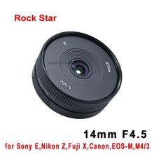 Ультраширокоугольный объектив для камеры RockStar 14 мм F4.5 для Sony E Nikon Z Fuji Fujifilm X Canon APS-C M4/3 mount Camera s 2024 - купить недорого