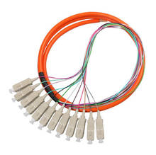 Fibra óptica SC pigtail SM, 12 núcleos de colores, 62,5/125um 50/125um, cable ftth, paquete de coletas, 1-3 metros 2024 - compra barato