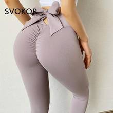 SVOKOR Push Up Leggings Women Seamless Fitness Sexy Sport Legging High Waist Womens Pants Running Bowknot Elasticity 2024 - buy cheap