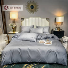 Liv-Esthet Gray 100% Cotton Embroidery Bedding Set High Quality Bed Linen Set Queen King Duvet Cover Pillowcase Flat Sheet 4pcs 2024 - buy cheap