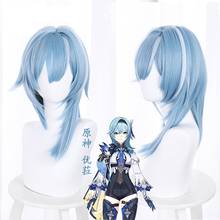 Game Genshin Impact Eula Wig Short Blue White Color Wigs Halloween Cosplay Props Length 38cm 2024 - buy cheap