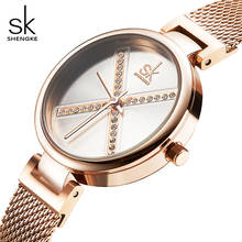 SHENGKE Luxury Crystal Watch Women's Fashion Female Rose Gold Steel Strap Watches Quartz Lady Women Waterproof Clock Gift 2024 - buy cheap