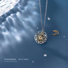 Coluswei pingente prata esterlina 925, pingente vintage queimado de estrela e sol em formato de pingente para mulheres joias de prata 2020 2024 - compre barato