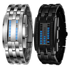 Esplêndidos relógios orológio masculinos de luxo, aço inoxidável, data, digital, pulseira de led, esportivo, relógio masculino d30 2024 - compre barato