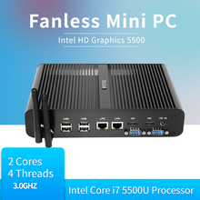 Hystou Intel Core I7 5550U Dual LAN Mini PC Wind 10 Linux Fanless Barebone  Computer 4K HTPC Minipc 2 HDMI 2024 - buy cheap