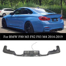 4 Series Real Carbon Fiber Rear Diffuser Lip Spoiler With LED Light For B-MW F80 M3 F82 F83 M4 2014-2019 Car Rear Lip Bumper 2024 - buy cheap