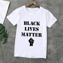 Casual Girls Clothes Black Lives Matter Printing Summer New T-shirt Cartoon T Shirt Short-sleeved Cheer Up Girl Tshirt Fashion 2024 - buy cheap
