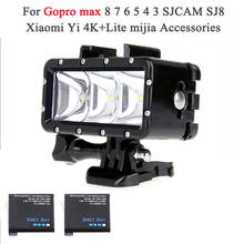 hero4 battery Underwater Diving LED flash Light For GoPro max Go pro Hero 8 7 6 5 4 3 SJCAM sj4000 Xiaomi Yi Accessories 2024 - buy cheap