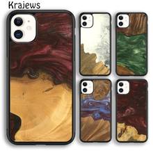 Krajudios Traveler-funda protectora de resina de madera para iPhone, 5 SE, 6s, 7, 8 plus, X, XR, XS, 11, 12 pro max, Samsung Galaxy S7, S8, S9, S10 2024 - compra barato