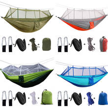 Camping Hammock Portable Outdoor Camping Hammock with Mosquito Net High Strength Hanging Bed Hunting Sleeping Swing 2024 - buy cheap