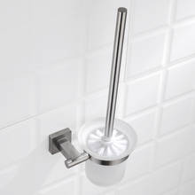 Household Wall Mounted 304 Stainless Steel Brushed Toilet Brush Holder with Glass Cup Bathroom Accessories 2024 - buy cheap