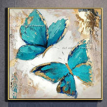 Handmade Butterfly Oil Painting On Canvas Abstract Flower Art Wall Painting For Living Room Pictures Hand Painted Decoration 2024 - buy cheap