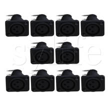 10pcs XLR 3pin Female Jack Panel Mount Chassis PCB Socket Connector Black 2024 - buy cheap