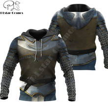 3D Printed Chainmail Knight Medieval Armor Hoodie Harajuku Fashion Hooded Sweatshirt Unisex Casual Jacket Cosplay hoodies 2024 - buy cheap