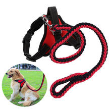 Strong Pet Dog Collar Harness Leash Set Adjustable Chest Strap Harness Vest Nylon Lead Leash Traction Rope Dogs Accessories 2024 - buy cheap