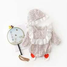 Baby Girl Clothes Spring Newborn Baby Rompers For Girl Floral Princess Baby Girl Romper Jumpsuit With Hat Princess Baby Clothes 2024 - buy cheap