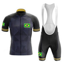 Brasil conjunto de roupa de ciclismo masculina, camisa de mangas curtas respirável para o verão, roupas de ciclismo para andar de bicicleta mtb 2024 - compre barato