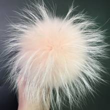 14-15cm Real Fox Fur Pompoms Mink Fur Pom Poms For Hats Cap Natural Raccoon Fur Pompon For Scarf Gloves Keychain 2024 - buy cheap