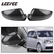 LEEPEE-cubierta de espejo retrovisor de coche, cubierta de cristal lateral de fibra de carbono, reemplazo automático, para VW Golf 5 MK5 Jetta 2006-2011, 2 uds. 2024 - compra barato