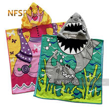 Baby Hooded Towel for Children Kids Bathrobe Poncho Bath Towel For Girl Boy Princess Mermaid Shark Microfiber Travel Beach Towel 2024 - compre barato