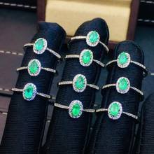 SHILOVEM 925 sterling silver Natural Emerald rings classic fine Jewelry women wedding gift  new  plant 3*5mm   jcj0305929agml 2024 - buy cheap