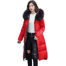 2019 winter women hooded coat fur collar thicken warm long jacket female plus size Double sided outerwear parka ladies feminino 2024 - buy cheap