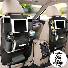 Bolsa de almacenamiento de cuero de fibra para asiento de coche, bandeja plegable para mesa de comedor, bolsa de viaje 2024 - compra barato