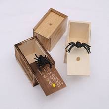 Novelty Prank Scare Spider Box Wooden April Fool's Day Surprise Lifelike Practical Joke Trick Play Scare Toy Gag Kids Funny Gift 2024 - buy cheap