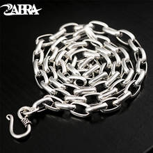 ZABRA Real 925 Sterling Silver Link Chain 6mm 45-60cm Men Women Necklace Vintage Steampunk Retro Handmade Biker Jewelry 2024 - buy cheap