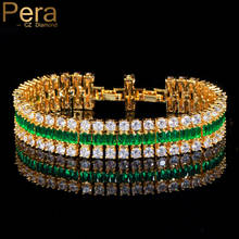 Pera-pulsera de lujo de circonia cúbica verde para mujer, brazalete nupcial, ancho, accesorios de joyería de boda, B201 2024 - compra barato
