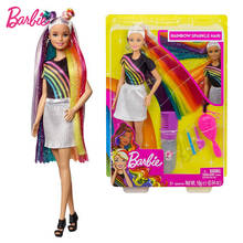 Boneca presente de aniversário para meninas barbie, brinquedos originais faísca arco-íris brinquedos para crianças 2024 - compre barato