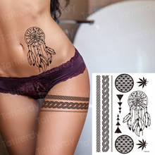 Tatuajes negros de Henna para brazos, calcomanía inspirada en Mandala de la India, sexy, de gran tamaño, pulsera de piernas, tatuaje temporal de encaje, resistente al agua 2024 - compra barato