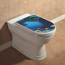 New Pattern Toilet Lid Sticker Sea World/Flower Waterproof Toilet Seat Cover Stickers Bathroom Decor 2024 - buy cheap