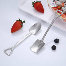 Coffee Spoon Metal Retro Shovel Flat Tea Ice Cream Gifts Creative Bar Stainless Steel 304 Housewares Kitchen Dessert Spoons Sets 2024 - buy cheap