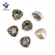 YANRUO 4706 Trilliant Black Diamond Pointback Fancy K9 Crystal Diamond Stones DIY Rhinestones For Jewelry 2024 - buy cheap