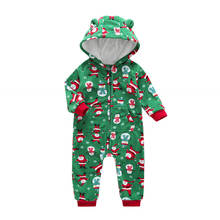 2019 bebé de invierno otoño Romper disfraces de Halloween Navidad Santa cráneo impreso con capucha caliente bebé niño niña mono 2024 - compra barato