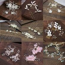 1 set Beautiful Bridal Hair Comb Wedding Dress Hair Accessories Clip Hair Pins for Women Pearl Jewelry Bride Headdress Ornaments 2024 - buy cheap