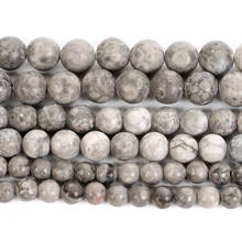 Frosted Natural Stone Beads Grey Medical Stone Charm Round Loose Beads For Jewelry Making Needlework DIY Bracelet Strand 4-12 MM 2024 - buy cheap