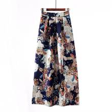 2022 Fashion Chic Floral Long Skirts for Women High Waisted Vintage Maxi Skirt with Pockets Big Swing A-Line Printed Jupe Femme 2024 - buy cheap