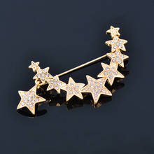 LEEKER Shiny Rhinestone Star Pendant Brooches For Women Vintage Brooch Pin Party Jewelry wedding accessories ZD1 LK4 2024 - buy cheap