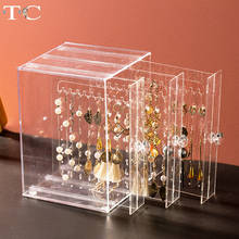 Transparent Tridimensional Jewelry Box Plastic Earring Storage Rack Jewelry Box Storage Box Necklace Shelf Jewelry Box 2024 - buy cheap