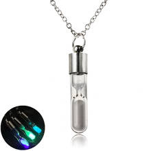 New Fashion Glass Pendant Necklace Chain Luminous Stone Glow In The Dark Wishing Hourglass Women Necklaces Jewelry Friends Gifts 2024 - buy cheap