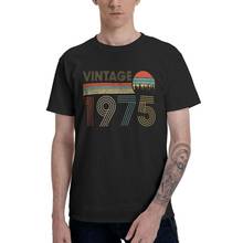 Camiseta Vintage de manga corta para hombre, 1975 algodón, 45 años, regalo de cumpleaños, ropa urbana, 100% 2024 - compra barato