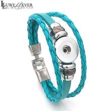 New Candy Colors 191 Real Genuine Leather Retro Fashion Bracelet 18mm Snap Button Bangle Charm Jewelry For Women Gift 2024 - buy cheap