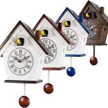Relógio pendurado de madeira mecanismo pássaro, para sala de estar, parede, sino de parede, jardim, decoração moderna para quarto, presente, relógio de banheiro scenic 50 2024 - compre barato