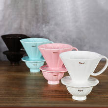 Taza de café con filtro de cerámica, motor de goteo de café de cerámica, 2 tamaños, V60, con soporte separado para 1-4 tazas 2024 - compra barato
