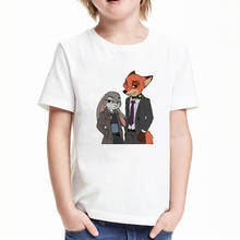 Summer Children's T-shirt Fashion Harajuku Zootopia Fox Nick Rabbit Judy Aesthetic Graphics Oversize Boys Girls T-shirt Dropship 2024 - buy cheap